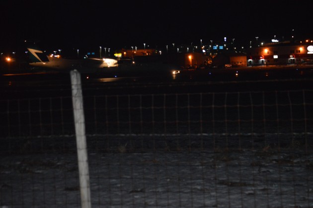 WestJet plane taxis to terminal following landing