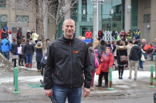 Prince George RCMP Superintendent Warren Brown in front of courthouse