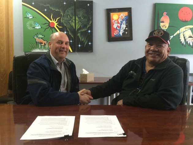 From left, EDI president Bob Redden and Lheidli T'enneh Chief Dominic Frederick