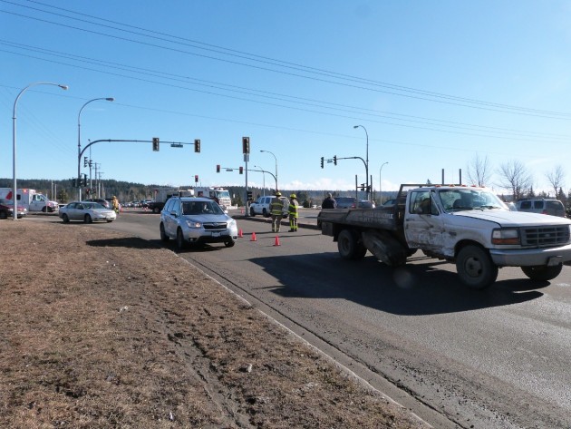 Traffic was backed up on Ferry Ave and the highway following the morning collision