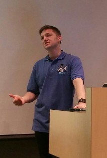 Dr. Ross Lockwood during his talk at the Weldwood Lecture Theatre Wednesday - photo 250News