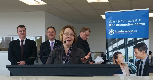Jobs Minister Shirley Bond at this morning's announcement in Prince George - photo 250News