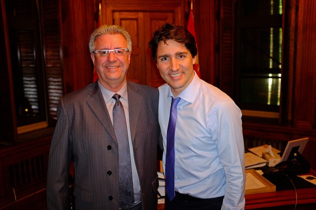 Mayor Lyn Hall and Prime Minister Justin Trudeau meet in Ottawa. Photo courtesy City of Prince George