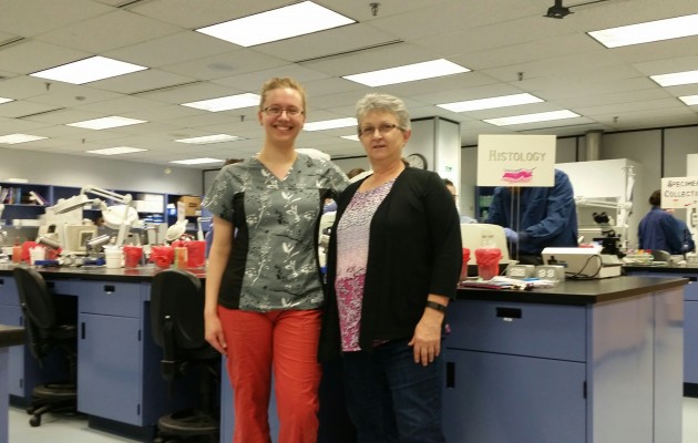 From left, student Christa-Mae Lawrie and instructor Yvonne Yaschuk - photos 250News