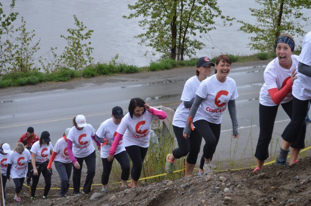 Cougars begin their ascent of the cutbanks at Saturday's Climb for Cancer. Photos 250News