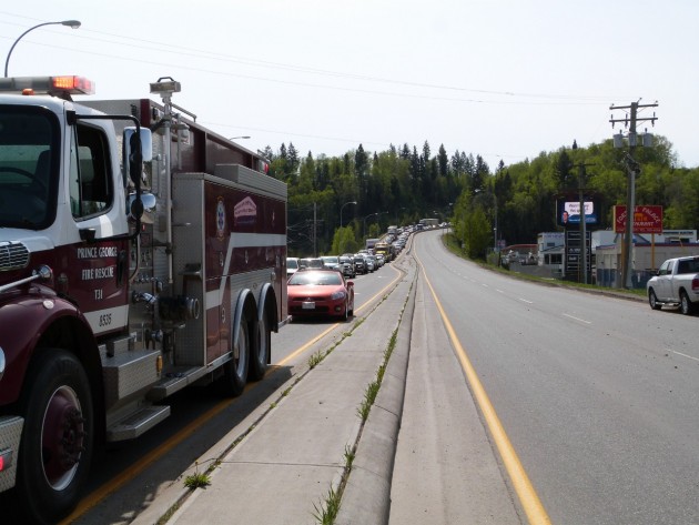 Traffic is backed up in both directions as Highway 16 remains closed to all traffic.