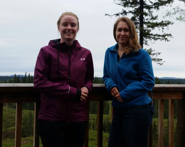 From left, UNBC graduate Samantha Gonzalez and fourth year student Saskia Hart