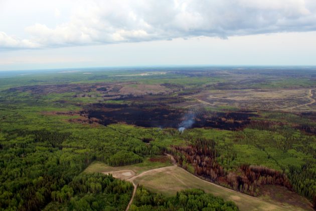 The Beatton Airport Rd fire on May 26th - photo courtesy BC Wildfire Service