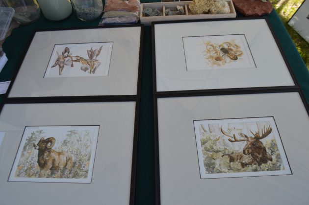 Artist Crystalynn Tarr noted that these pieces were all painted with different soils collected from the Central Interior