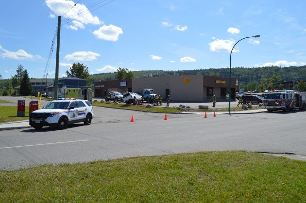 Investigators are trying to determine why pick-up crossed median and stopped in parking lot