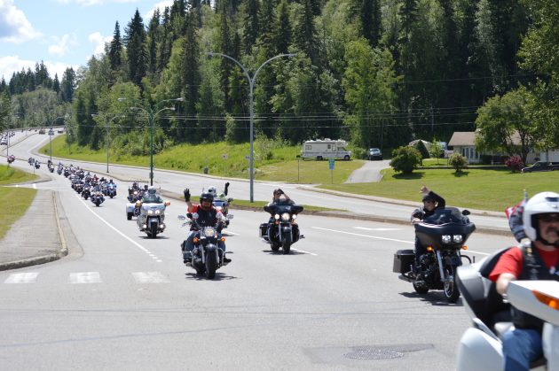 Sunshine greeted participants in Saturday's Northern BC Motorcycle Ride For Dad. Photo 250News