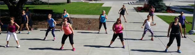 Around two dozen people participated in a Zumba class at City Hall today - photos 250News
