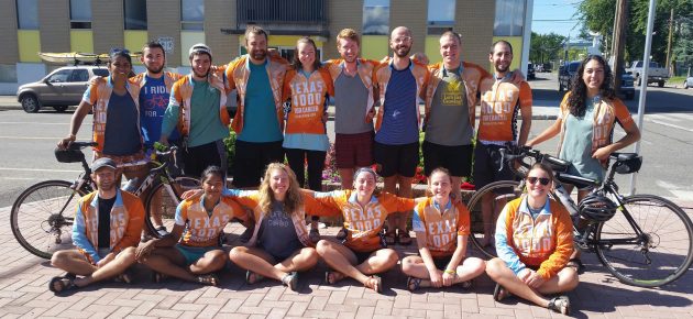 Texas 4000 riders during their pit stop in Prince George today - photo 250News