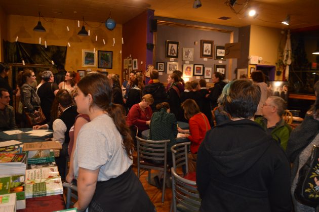 The crowd grew steadily as the witching hour approached