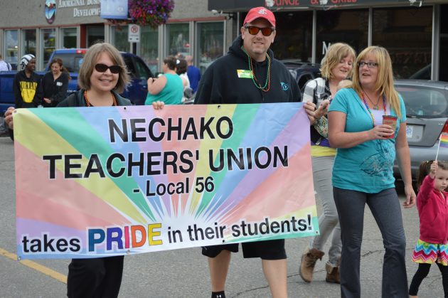 Nechako as well as Prince George Teachers displayed support of the gay community