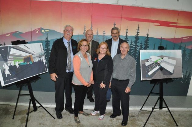 Mackenzie Mayor Pat Crook, council and guests at funding announcement. Photo courtesy District of Mackenzie