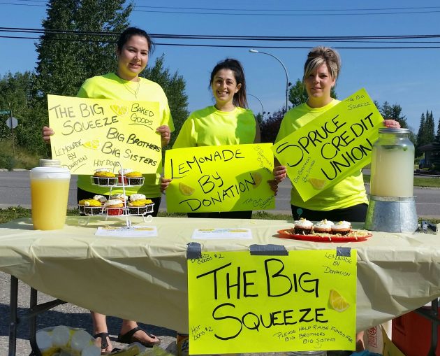 From left, Shelan Howard-Gibbon, Teresa Pirillo and Brittany Green of Spruce Credit Union in the Hart - photo 250News