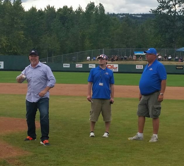 NDP Leader John Horgan throws out the first pitch at last night's gold medal WBC game - photo 250News