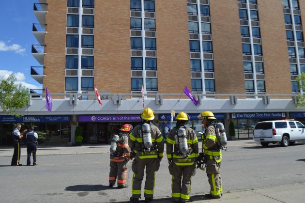 Smoke had been reported on the top floor of the hotel.