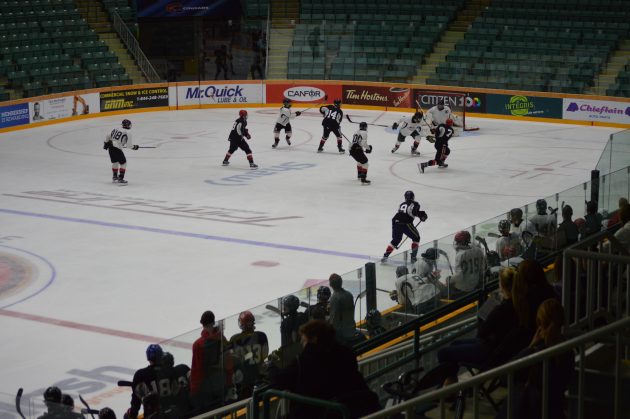 Action during the Young Guns game at Cougars training camp Friday afternoon. Photo 250News