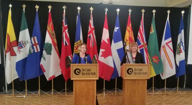 B.C. Labour Minster Shirley Bond and Federal Minister of Labour MaryAnn Mihychuk - photo 250News