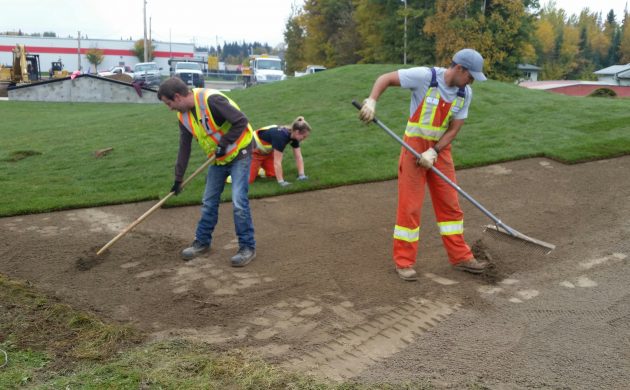 City of Prince George work crews busy installing sod - photo 250News