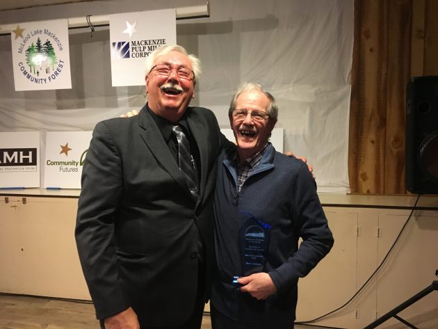 Mayor Pat Crook and award recipient Ernie Graham