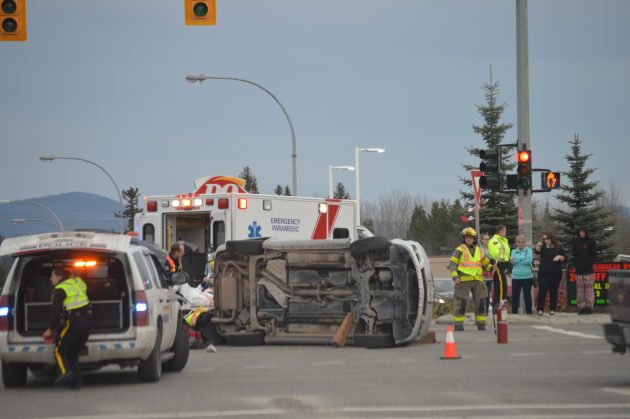 Emergency personnel attend accident scene at Highway 16 and Tyner intersection Friday afternoon. Photos 250News