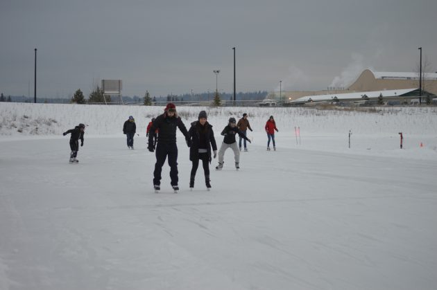 Skaters enjoyed great ice at the Outdoor Oval on Saturday. Photo 250News